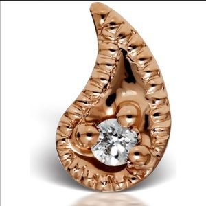 Maria Tash Rose Gold Diamond Paisley Threaded Stud Earring